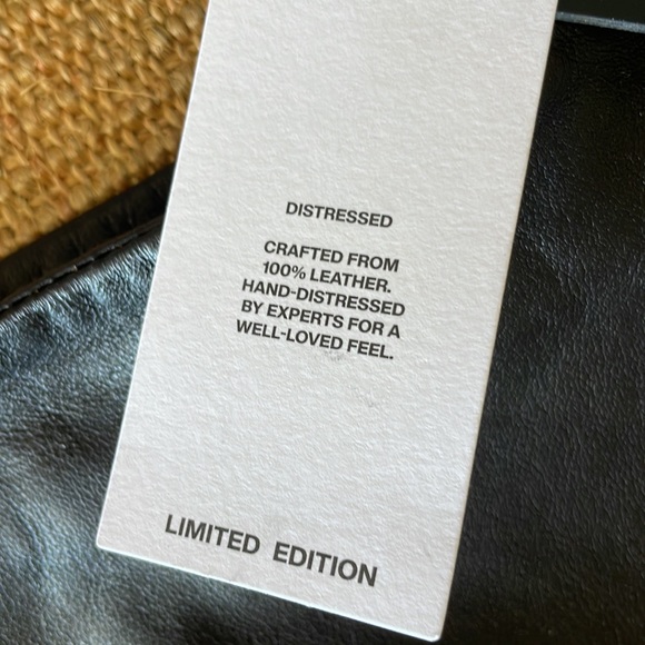 NWT! DKNY limited edition Sz XL black (distressed a bit) sheep leather skirt - Picture 6 of 13